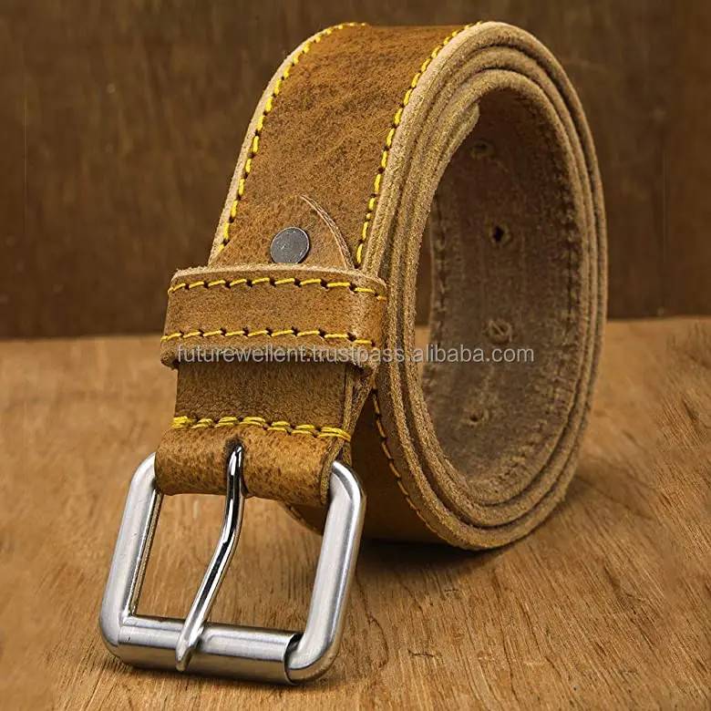 OEM  Genuine Hair-on Cowhide Men Belt With Pin Buckle Factory  Fur Belts Private Label  Genuine leather belts from Pakistan
