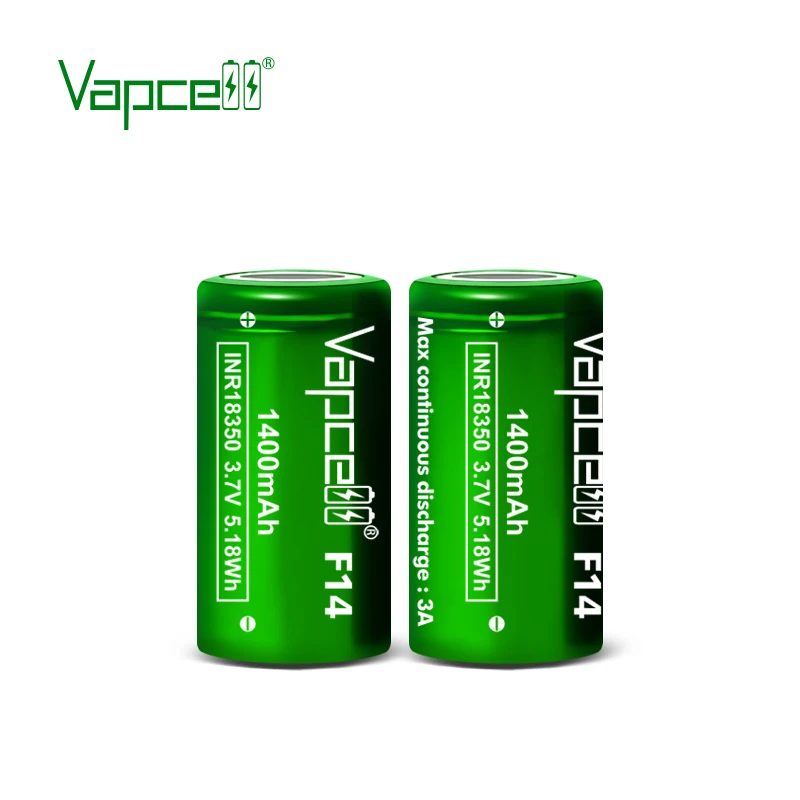 Best selling Vapcell F14 1400mAh 3A INR18350 Li-ion Battery 3.7V Lithium ion battery for flashlight