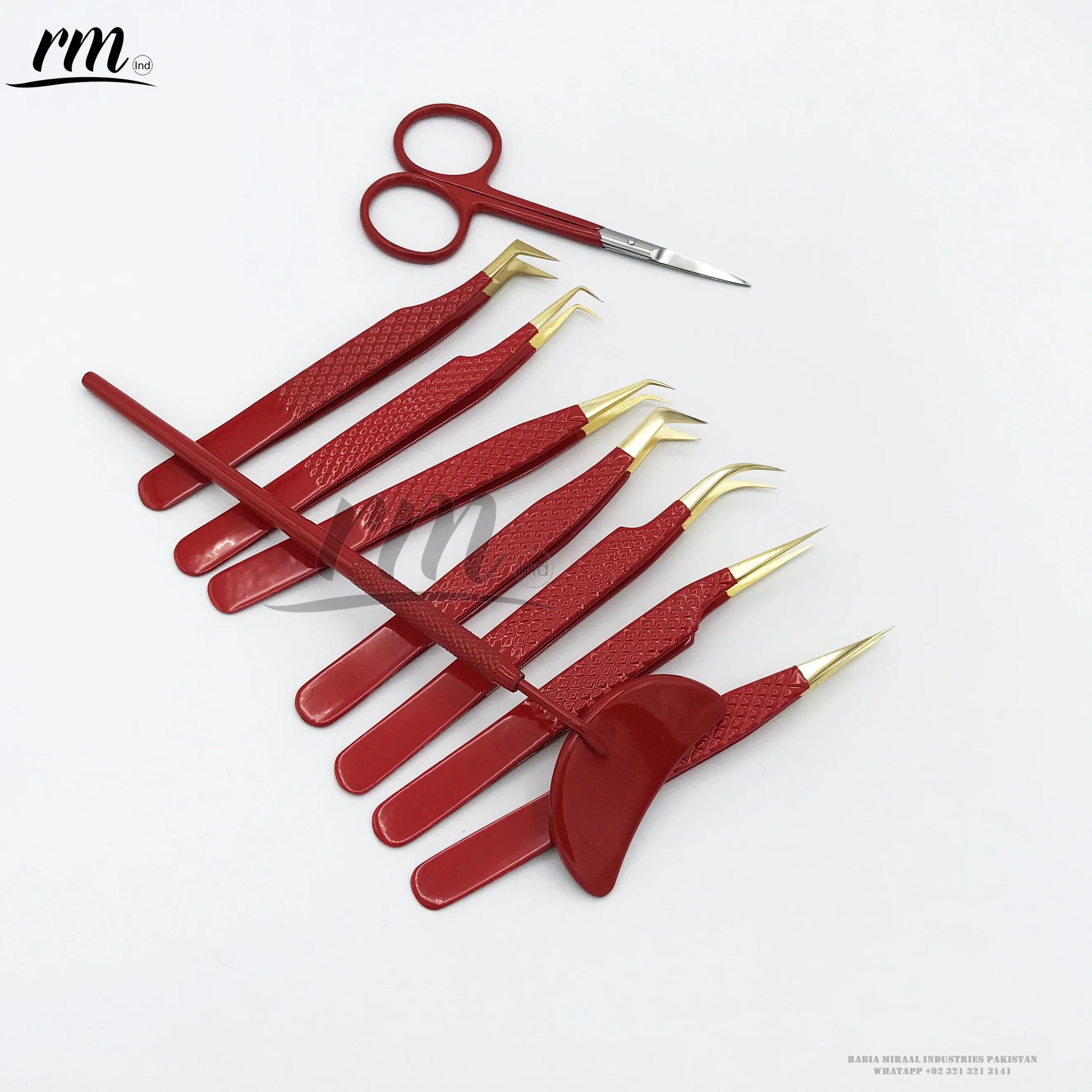 Набор пинцетов из нержавеющей стали для наращивания