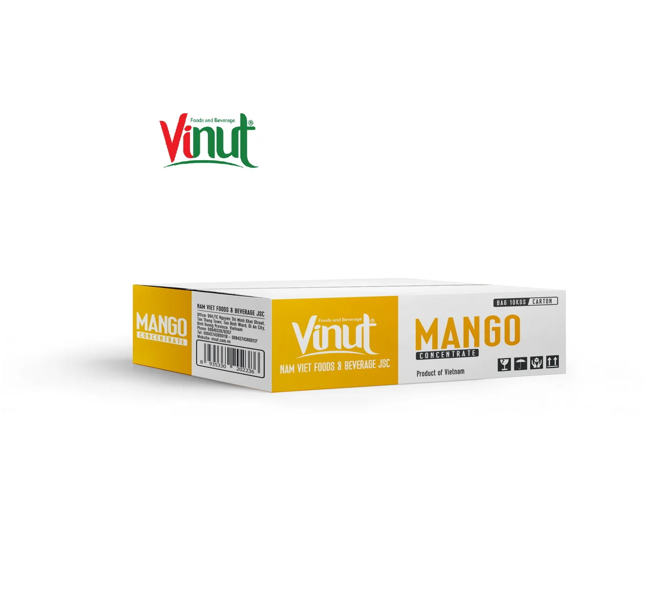 Mango Juice Concentrate 100% Natural in Bulk Vinut 10kg Bag Premium Quality Supplier and Manufacturer Vietnam