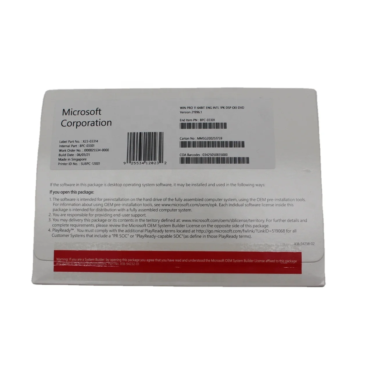 Windows 11 Home DVD OEM Full Pack english version worldwide language supported