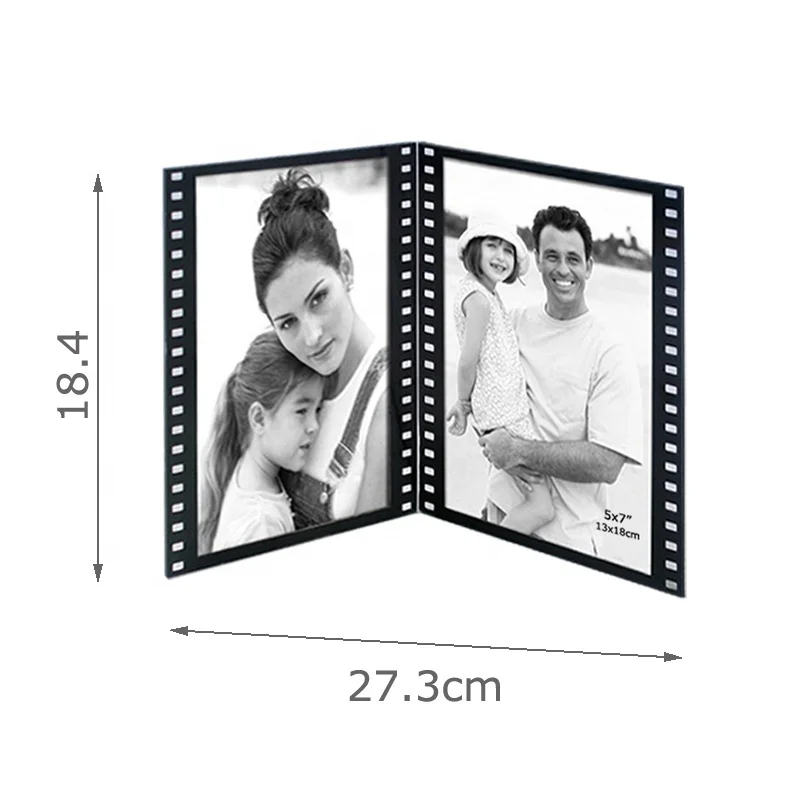 Black Desktop Stand Acrylic Photo Frame V Shaped Plastic Frame