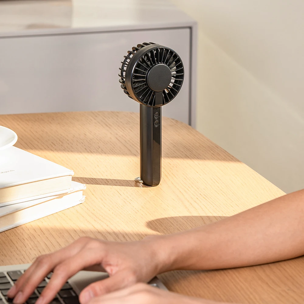 2024 Latest Smart Portable Air Cooling Fan 1200mAh Battery Capacity Strong Wind Home Office Table Outdoor Handheld Small Fan