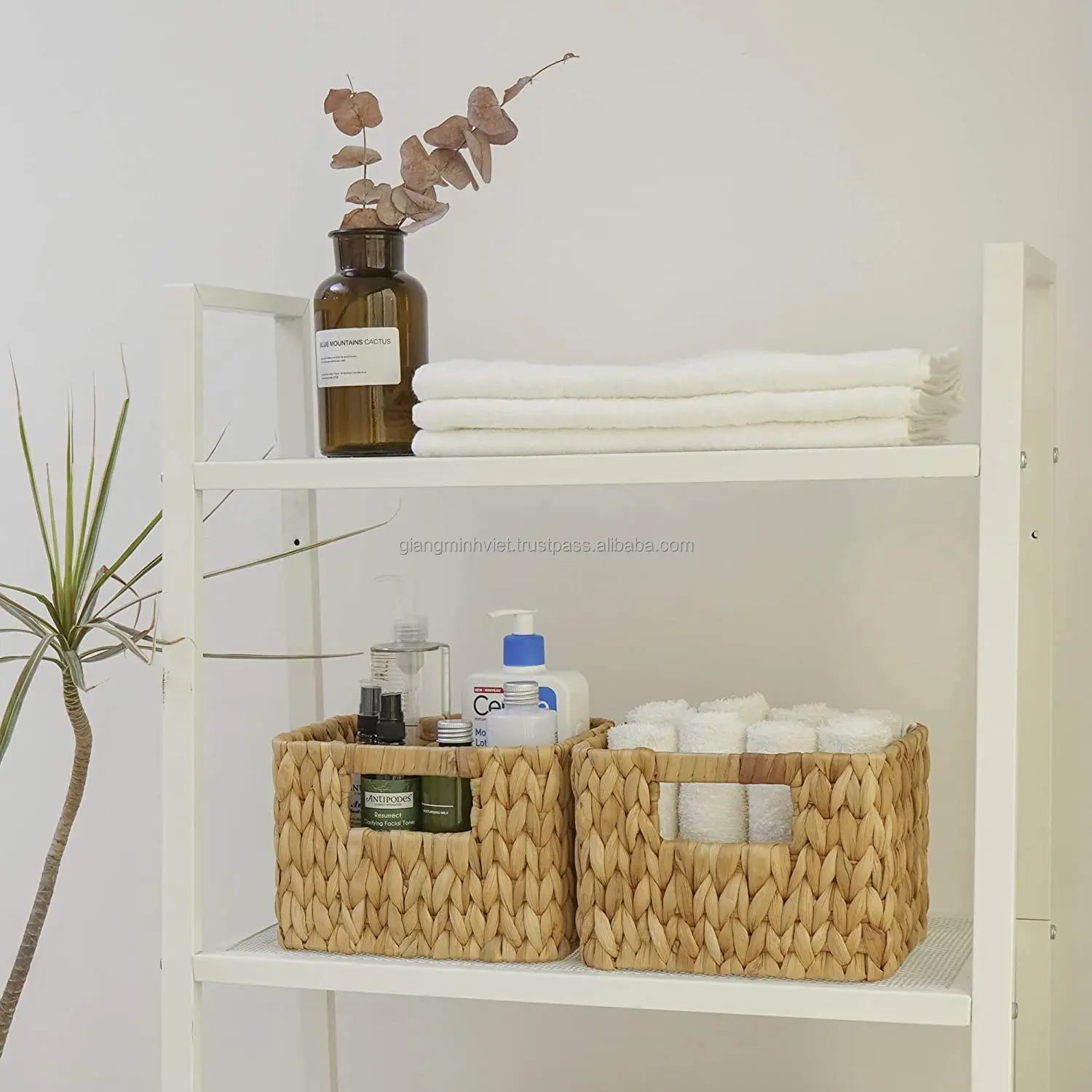 Storage Line Vietnam Handicrafts Water Hyacinth Wicker Baskets for Home Organizing Cheapest Price