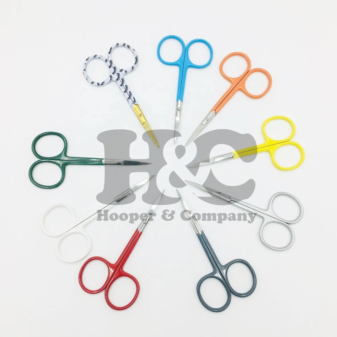 Customize Color Coating Beauty Saloon Scissors High Quality Stainless Steel Hand Made Scissor Eyelash Eyebrow Baby Use