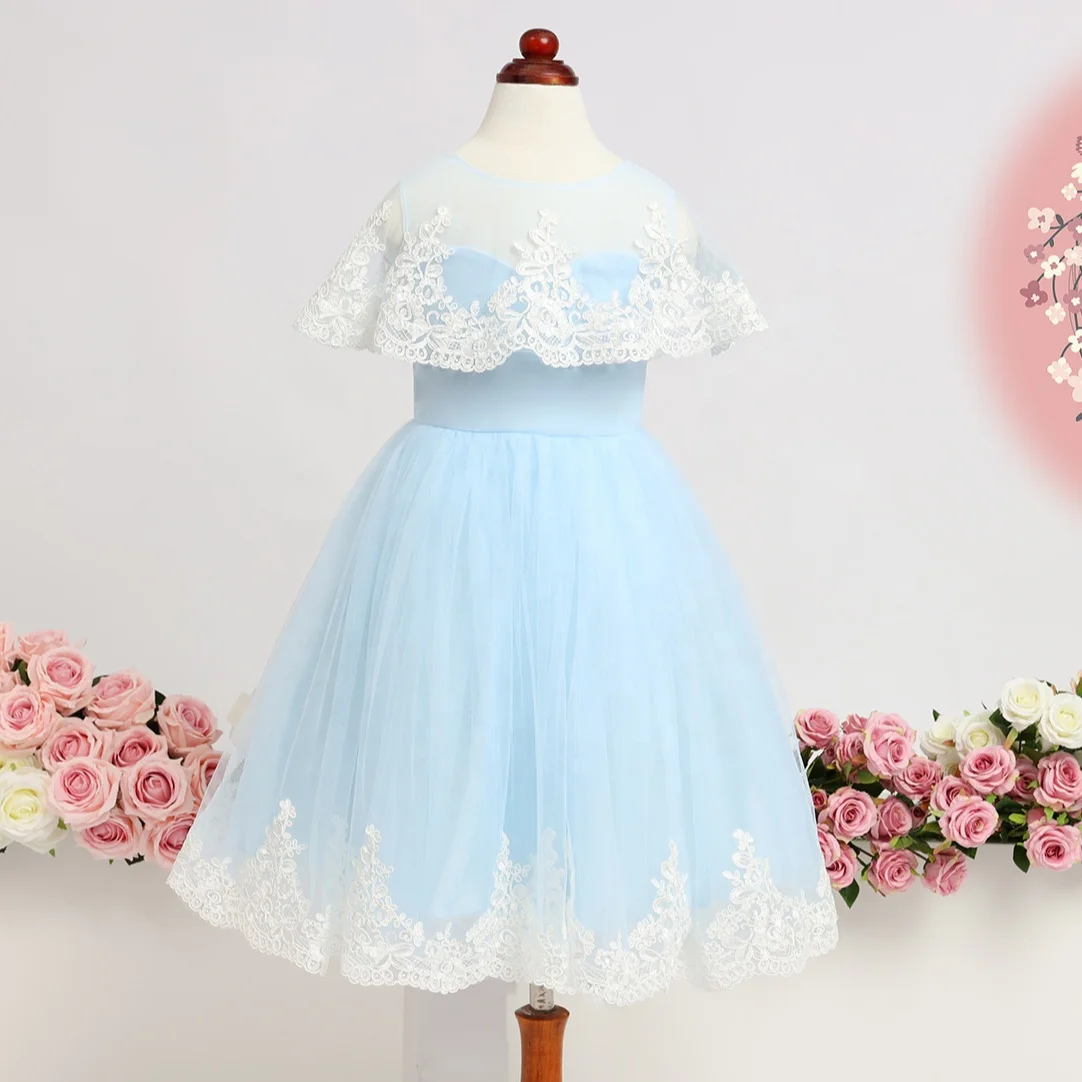  Ручной работы платье принцессы для маленьких От 1 до 12 лет Девушки бальное Королевский стиль малышей