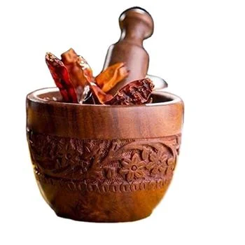 Elegant wooden mortar and pestle set ideal for making homemade sauces, dressings, and spice mixes, adding authenticity to dishes
