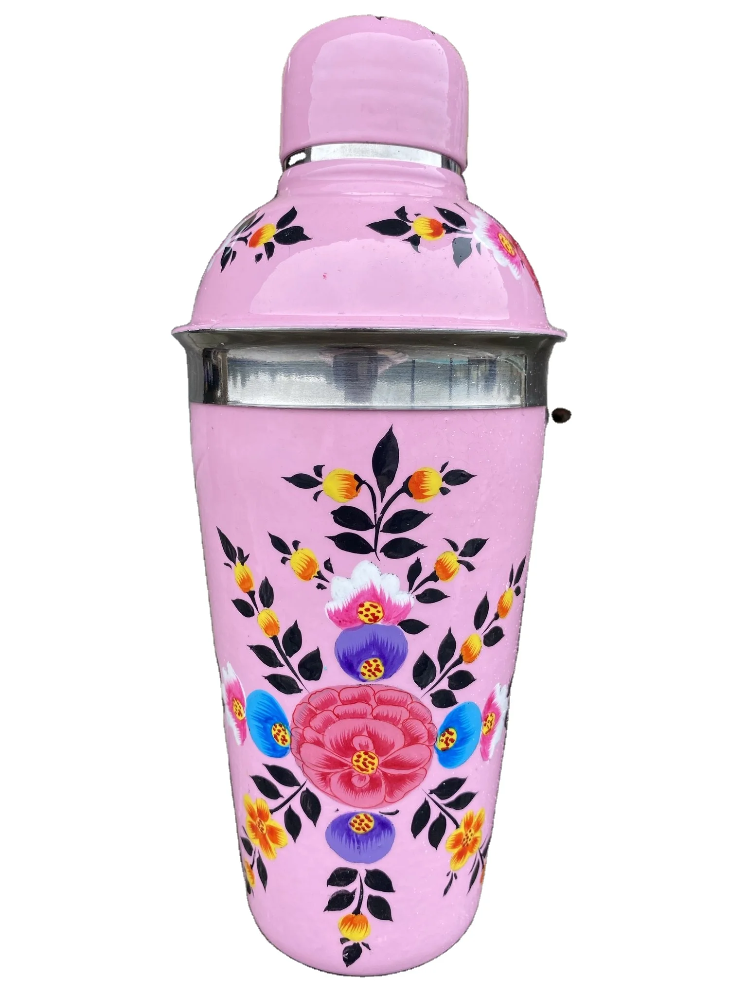 Hand painted cocktail shaker, steel cocktail shakers, bar cocktail shakers