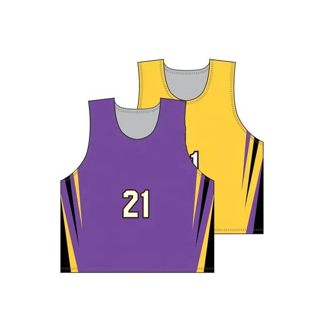 Custom Youth Training Numbered Jersey Printed Lacrosse Reversible Pinnies