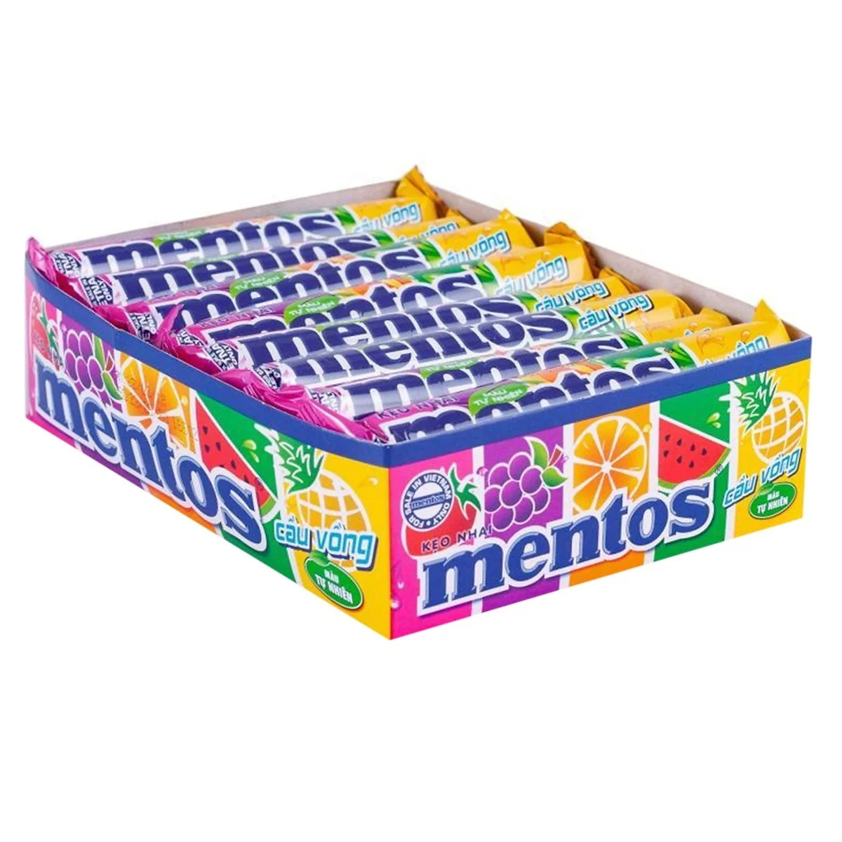 MENT0S RAINBOW CHEWY CANDY BOX 475.2g (16 rolls/box)