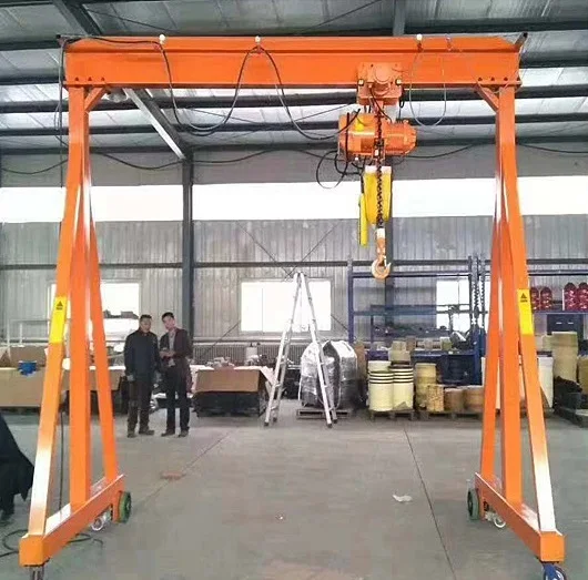 Маленький мини 500 кг 1 2 3 5 тонн мобильный портативный козловой кран цена с электрической цепной Талью