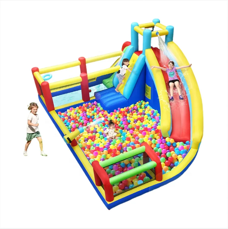 Inflatable Doctor Dolphin Playground Backyard Fun Zone Wild Water Park Games With Pool slide