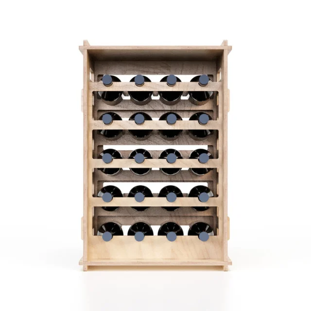 Top Quality Free Standing Wooden Display Wine Rack 20 Wine Bottles Display Stand for Winery and Retail Shop