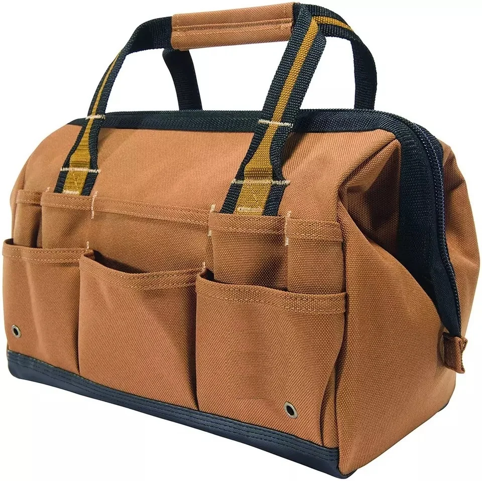 Wholesale Customized Tools Bag with large zippered main compartment 17 exterior 10 interior pockets manufacturer