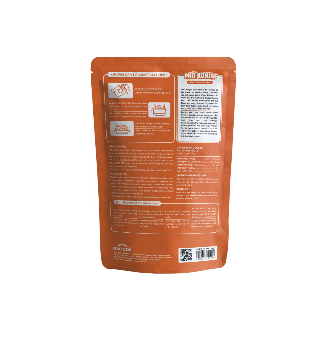 Vietnamese Flavor Seasoning  Konjac Pho - Clam & Mushroom Sauce Ready-to-eat  For Yummy Meal High Quality