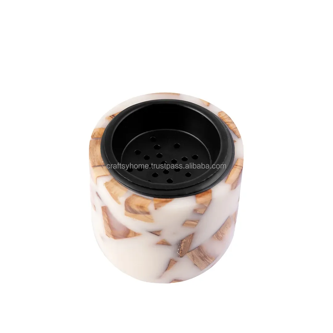 Hot Sale Sky Blue & Wood Resin Bakhoor Burner Mini Bukhoor Burner Wood For Wedding Gift Incense Burner Bakhoor by Craftsy Home