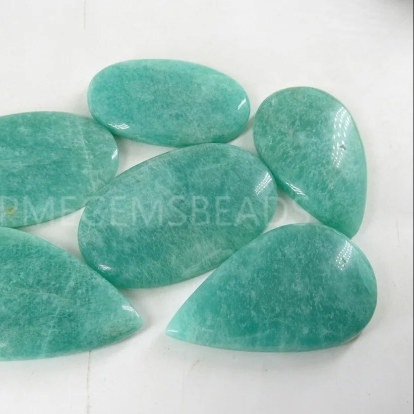 Amazonite Smooth Handmade Loose Cabochons Fancy Natural Green Stone Cabochons/for Making Jewelry/wholesaler/supplies/100%natural