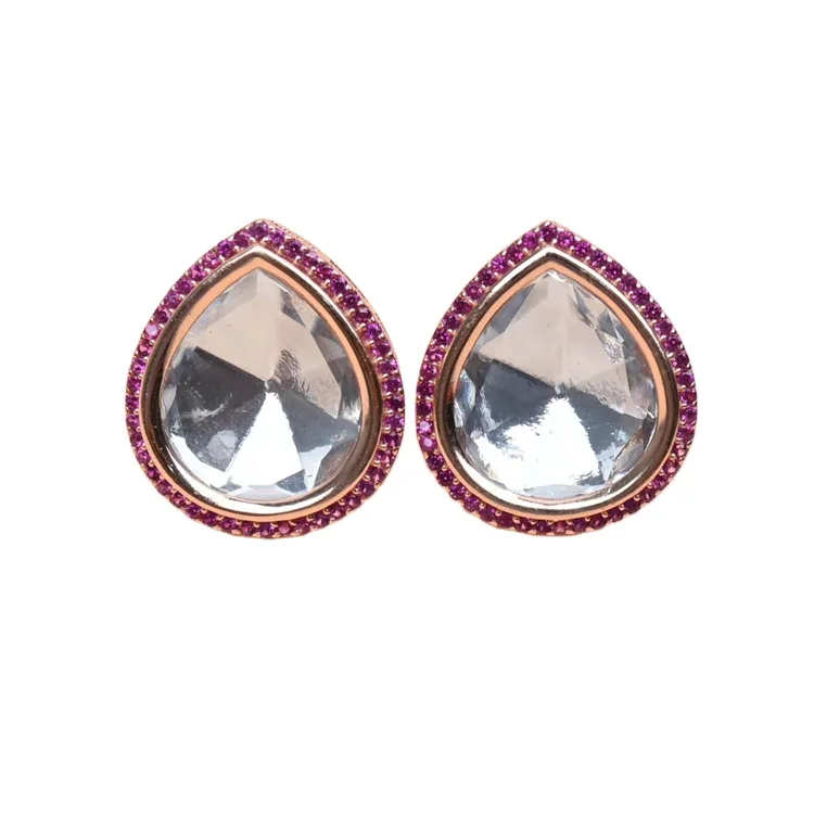 Оптовая продажа лучшие в продаже высококачественные грушевидные 925 из стерлингового серебра серьги горошек с Рубиновыми камнями для продажи