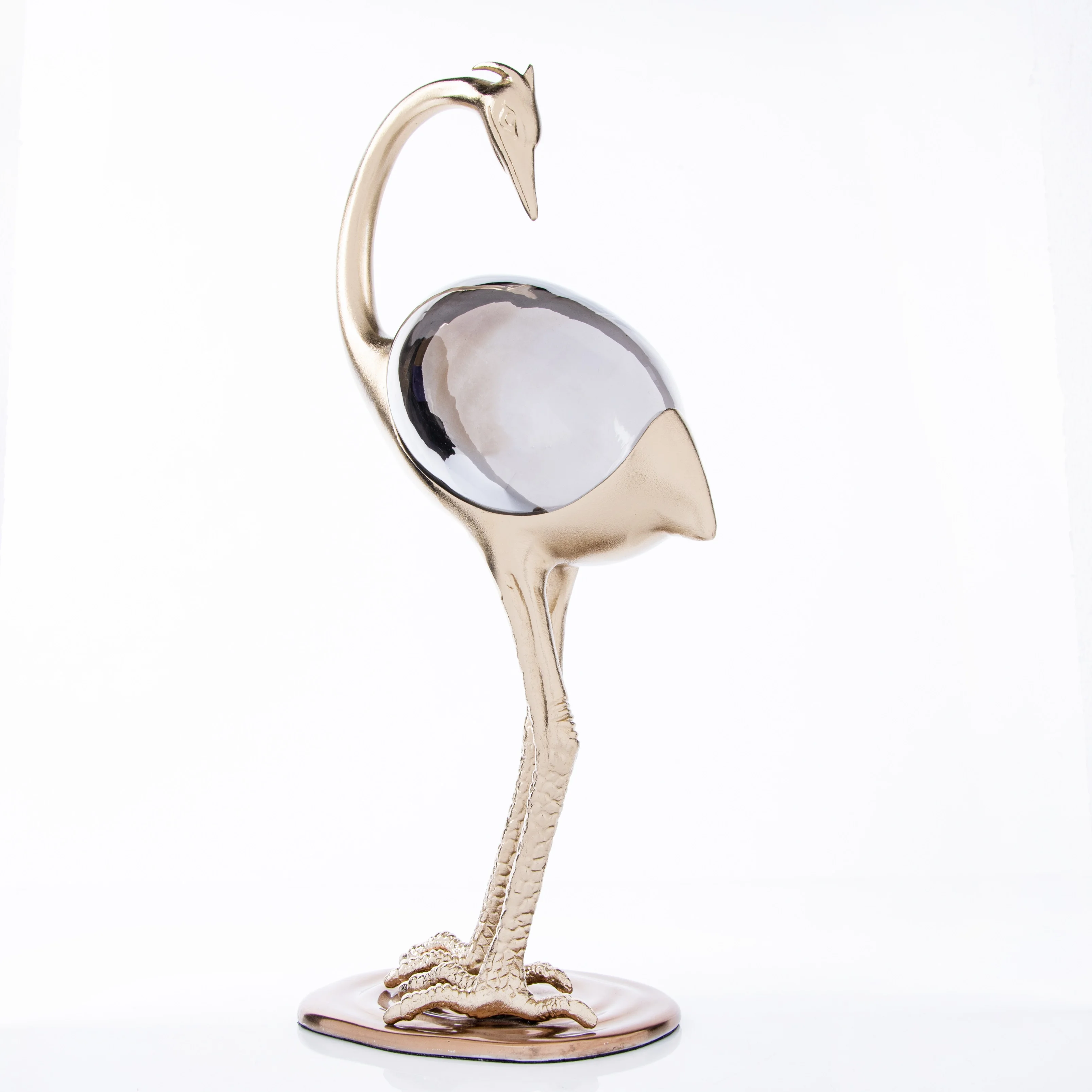 Factory Direct Antique Metal Ostrich Artpiece Sculpture Gold Plated Home Decor Aluminum Decorative Accent Garden Decor Figurine