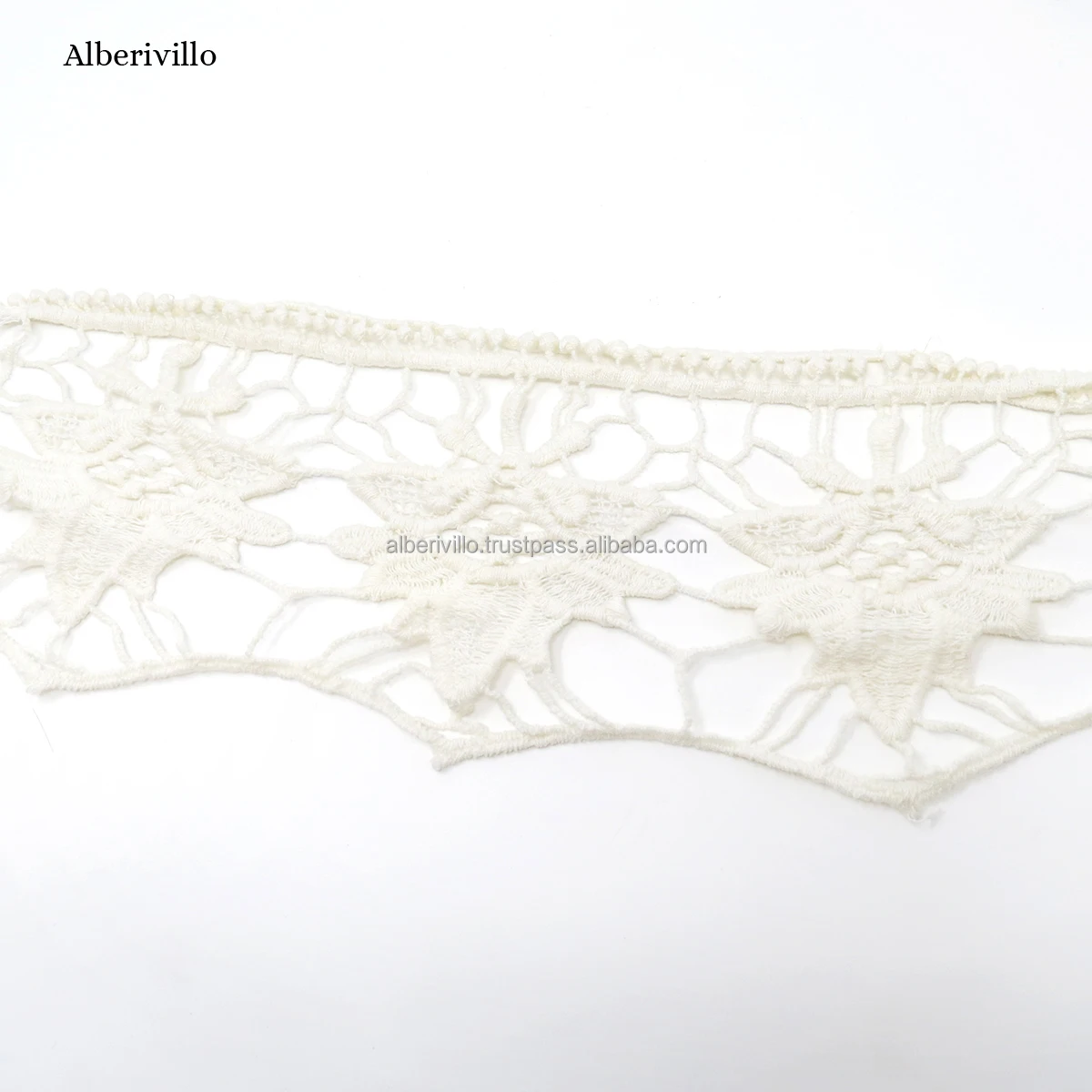 Indian Textile Handmade Lace Mesh Flower Embroidered Lace Fabric Silk Home Sewing Crafts