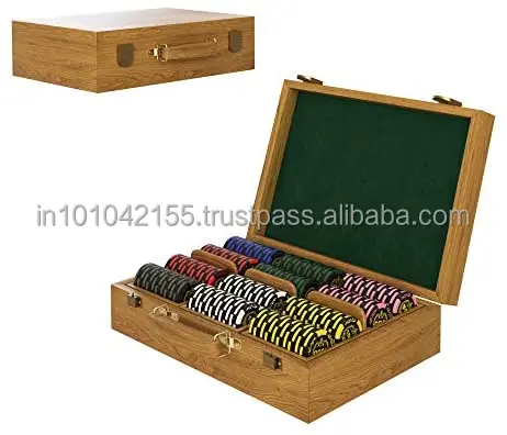 New Arrival Portable Playing Wooden Travelling Casino Poker chip Box