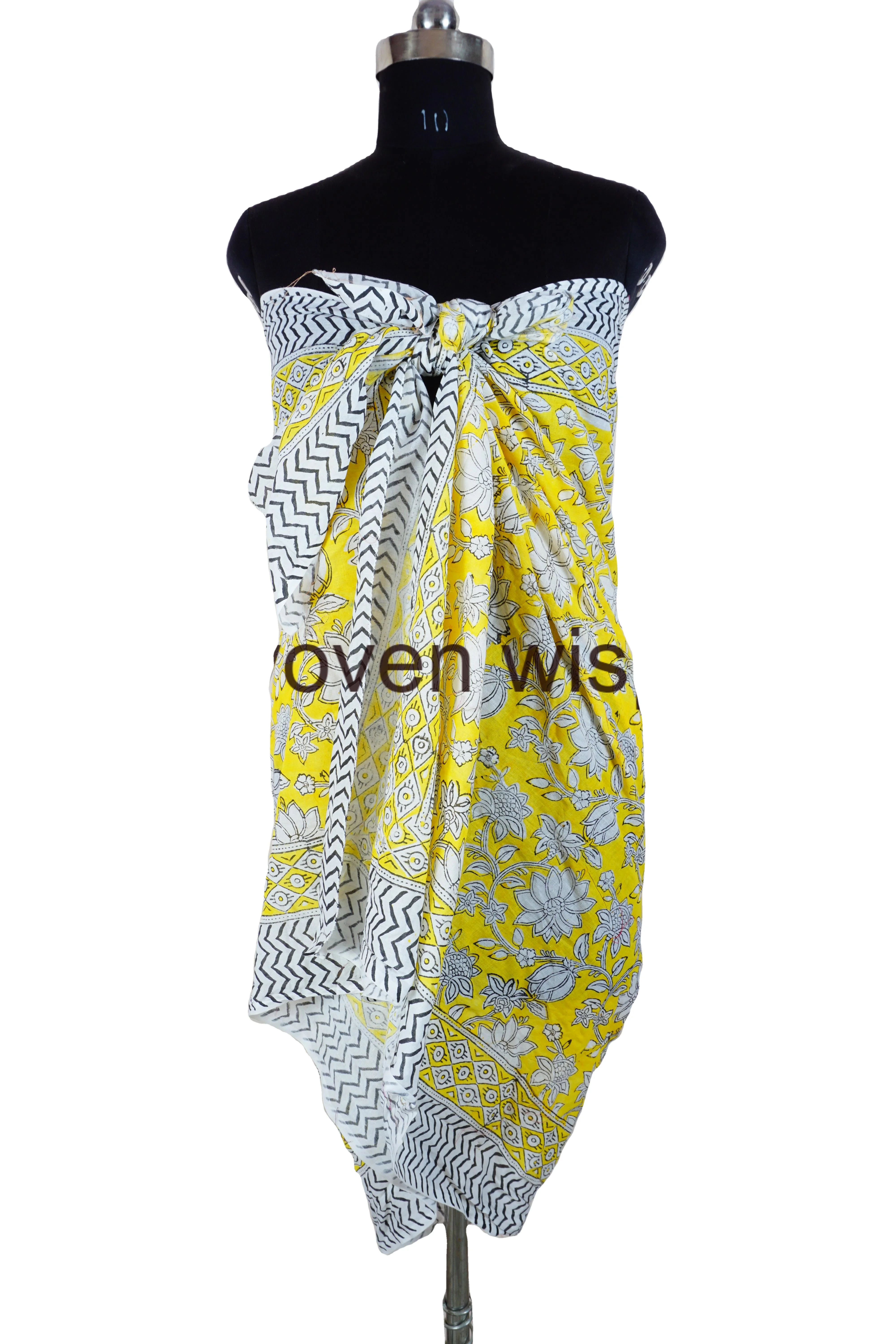 Indian Hand Block Printed Summer Scarf Shawl Stylish Pario Sarong Beach Cover Up Soft Voile Fabric Pareo Beach Sarongs