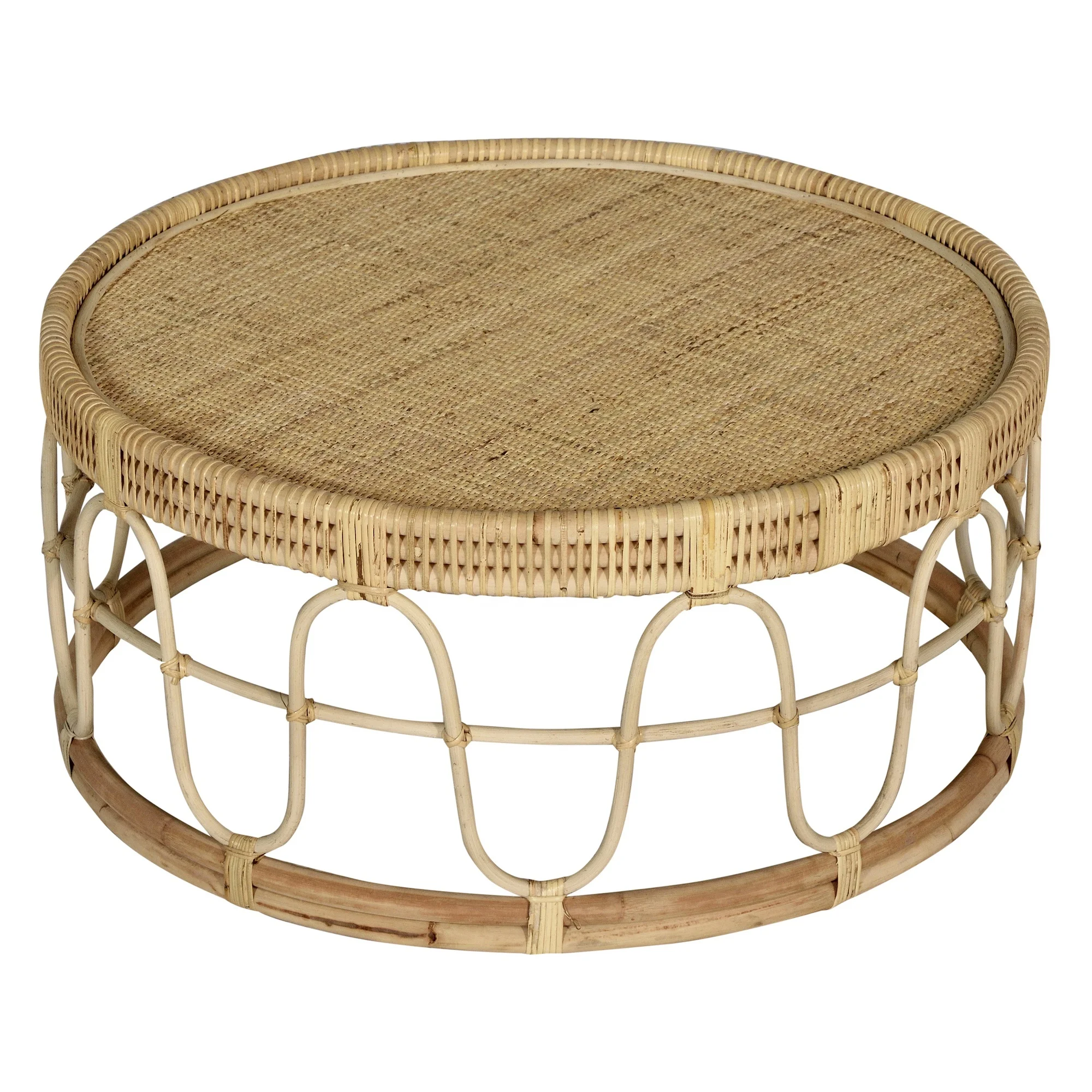 Wholesales high end living room home decor handcrafted rattan coffee table made in Vietnam