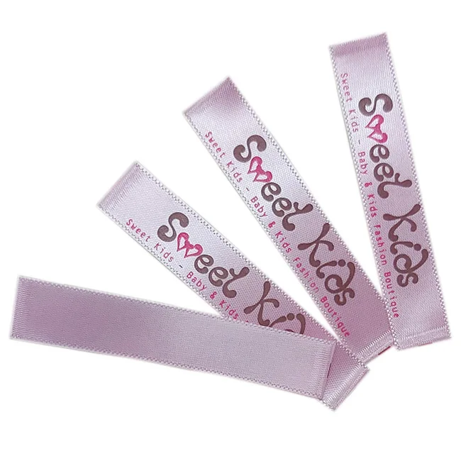 MORI Custom Clothing fabric neck Woven Label printed Brand logo High quality Garment Textile designer tags For Clothing Brand