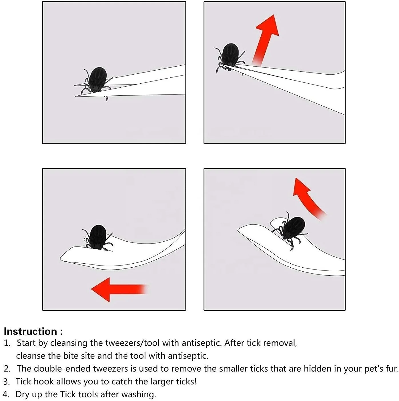 New 3pcs Tick Remover Tweezers Flea Lice Tick Removal Tool Kit for All Pets Dogs and Cats Tick Tweezers