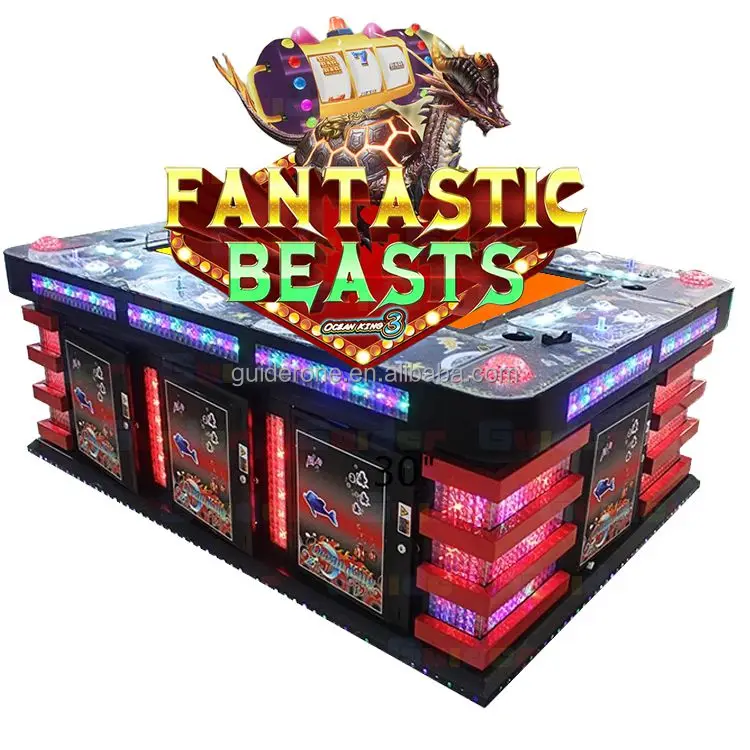 New Arrival Customized 8 Seats 55 Inch Fish Game Accessories Table Machine Ocean King 3 Fantastic Beasts