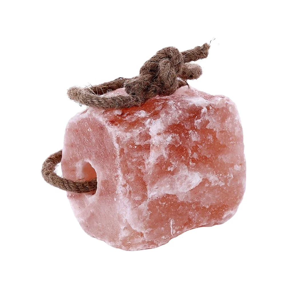 Himalayan Animal Licking Salt, Organic Rock Salt Lick, Mineral Rock salt lick with hanging rope