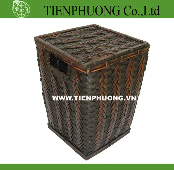 Vietnam Eco-friendly Woven bamboo storage basket/ Bamboo Laundry basket handicraft
