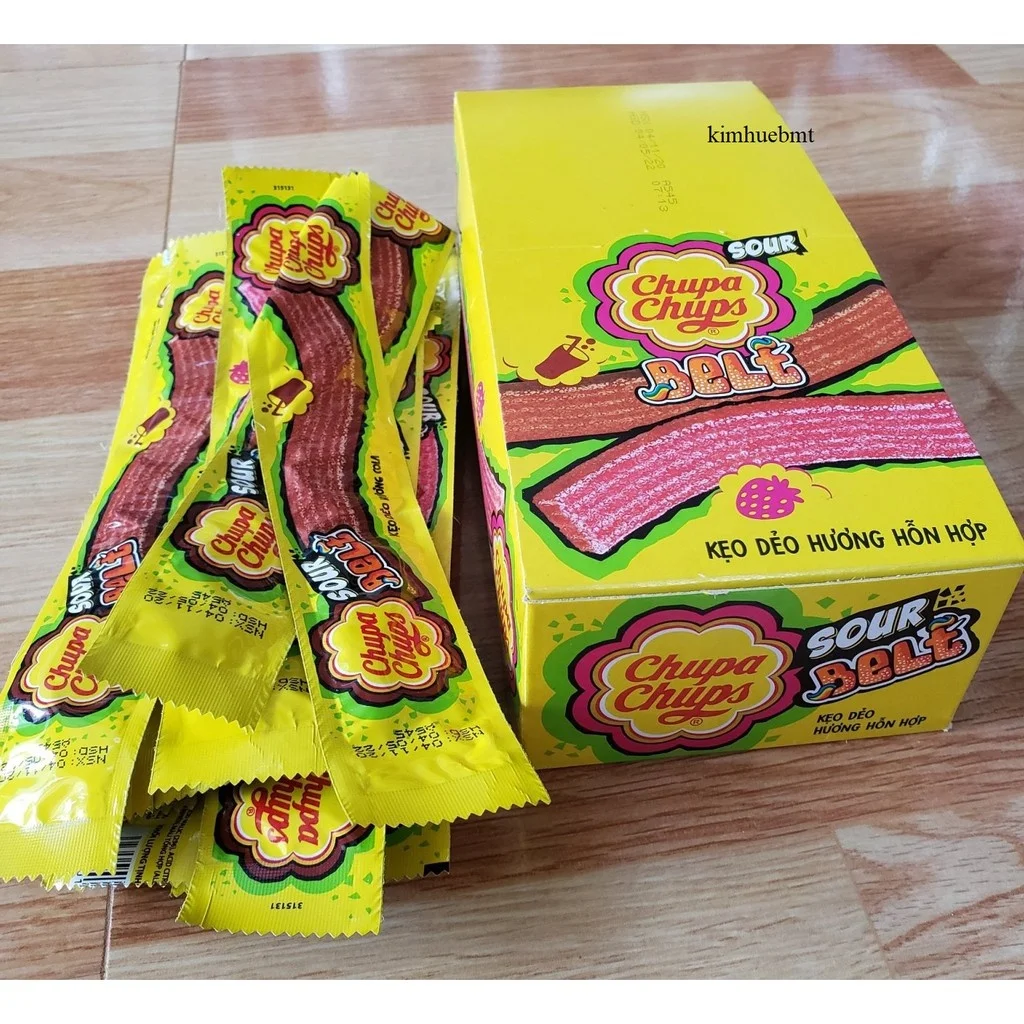 ChupaChups sour belt box 336g (7gram x 48pcs) strawberry & cola