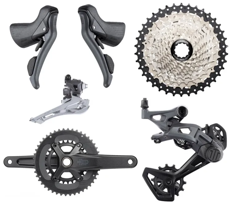 microSHIFT Sword gravel groupset, 2x10 speed, 38T Alloy cassette, 46/29T chainring, dropbar, 4 length option crank