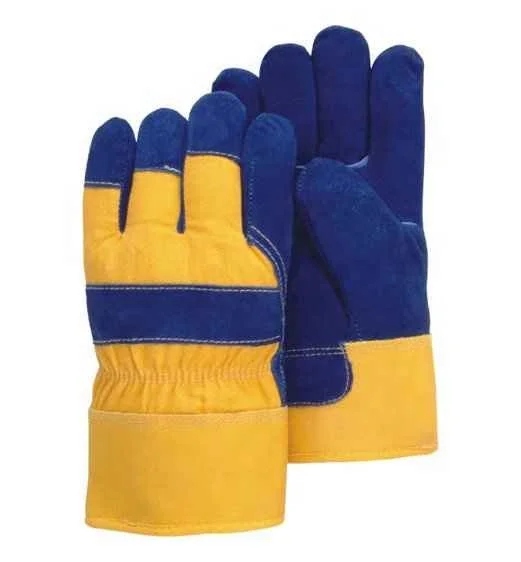 OEM Leather Industrial Protection Safety Cowhide Split Leather Work Gloves Heat Resistant Leather Canadian Rigger Gloves for Han