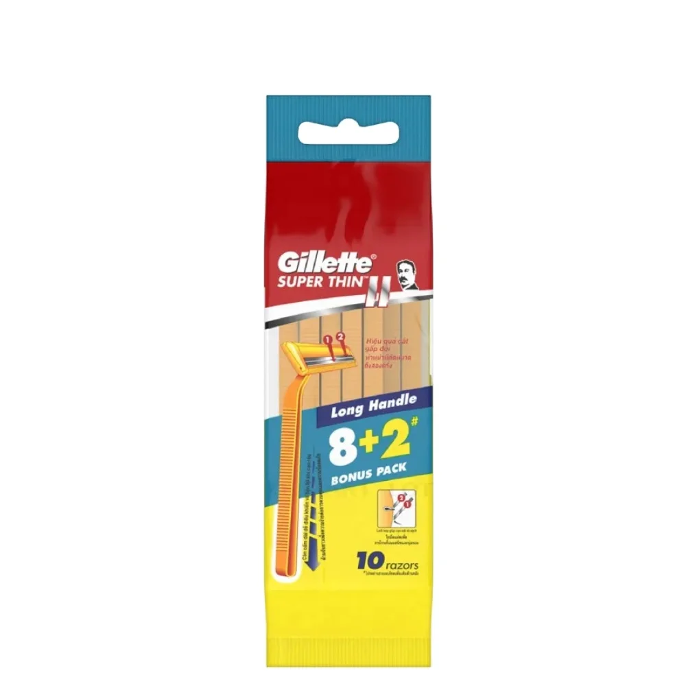 Бритва Gillette Superthin II 8 + 2 по низкой цене высокое качество купить превосходные функции бритье оптовая продажа популярный товар сделанный во Вьетнаме