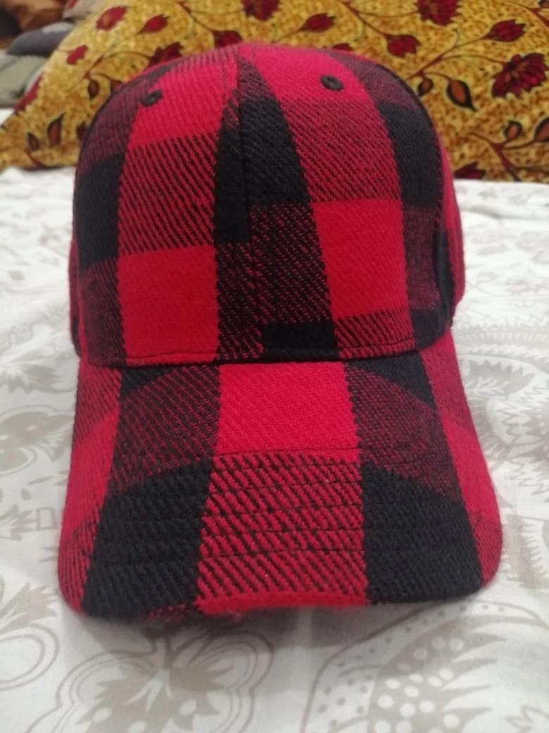 2021 Baseball Cap 6 Panel wool red check Outdoor Sport Hats Cap 6 panel cap baseball hats trucker hats flannel