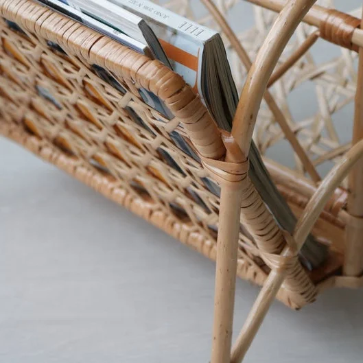  Top selling handicraft rattan magazine holder office storage for home