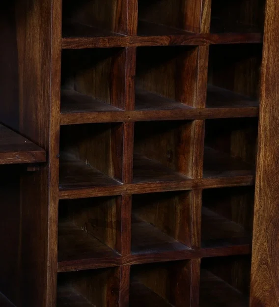Industrial Vintage Bar Cabinet Indian Sheesham Wood High End Bar Cabinet Jodhpur Handcraft Wine Bottle Storage Racks Bar Cabinet