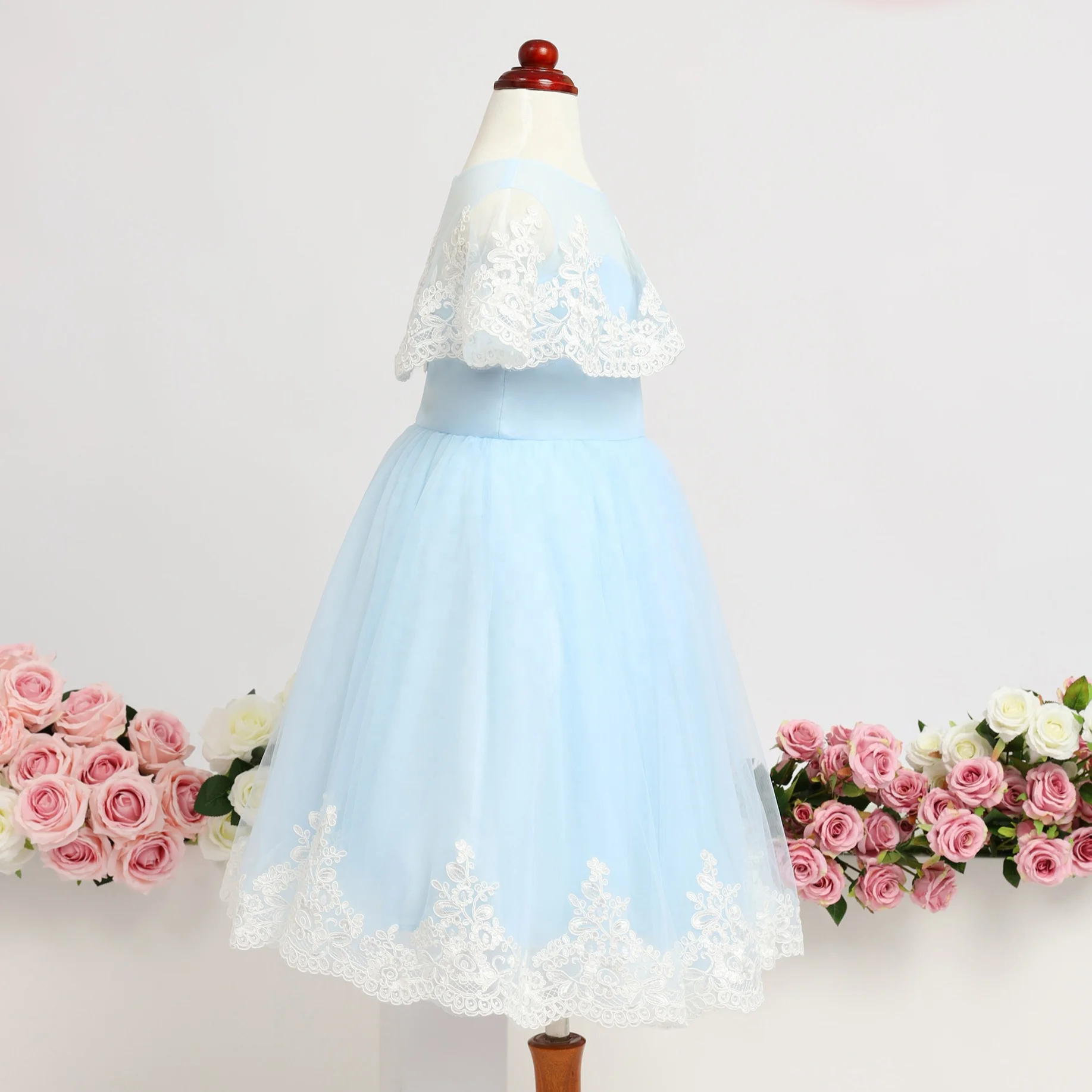  Ручной работы платье принцессы для маленьких От 1 до 12 лет Девушки бальное Королевский стиль малышей