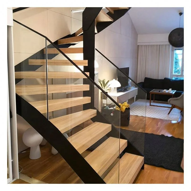 Alucasa внутренние прямые плавающие лестницы стеклянные перила Поручни лестничный дизайн