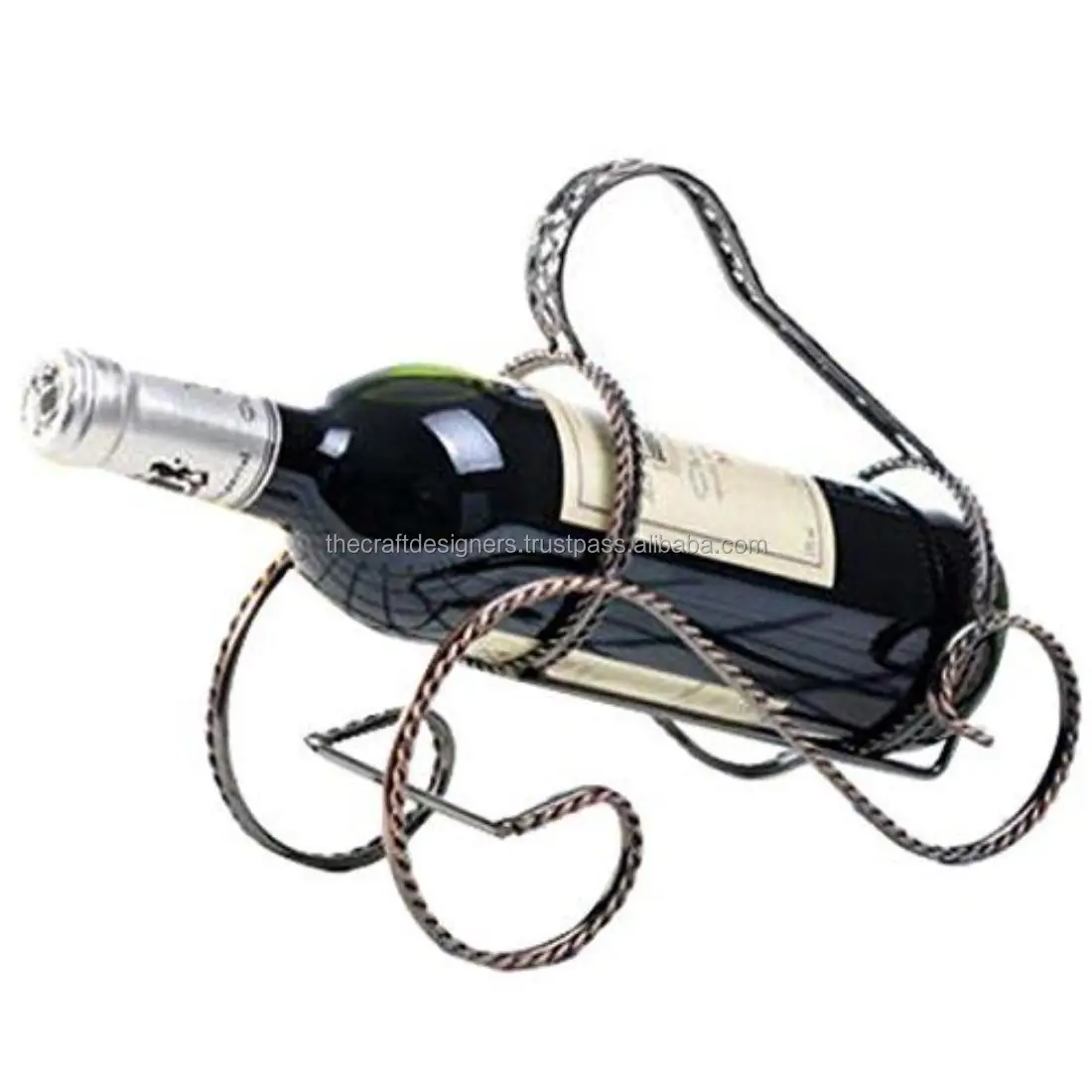 Hot Selling Customized 3-Bottle Display Rack Indian Handcraft Iron Wire Wine Rack Elegant Champagne Stand Home Party Showcase