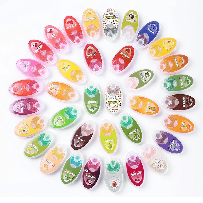 New 100pcs mix fruit flavor box menthol capsule applicator mint e machine bath gum cigaretts beads