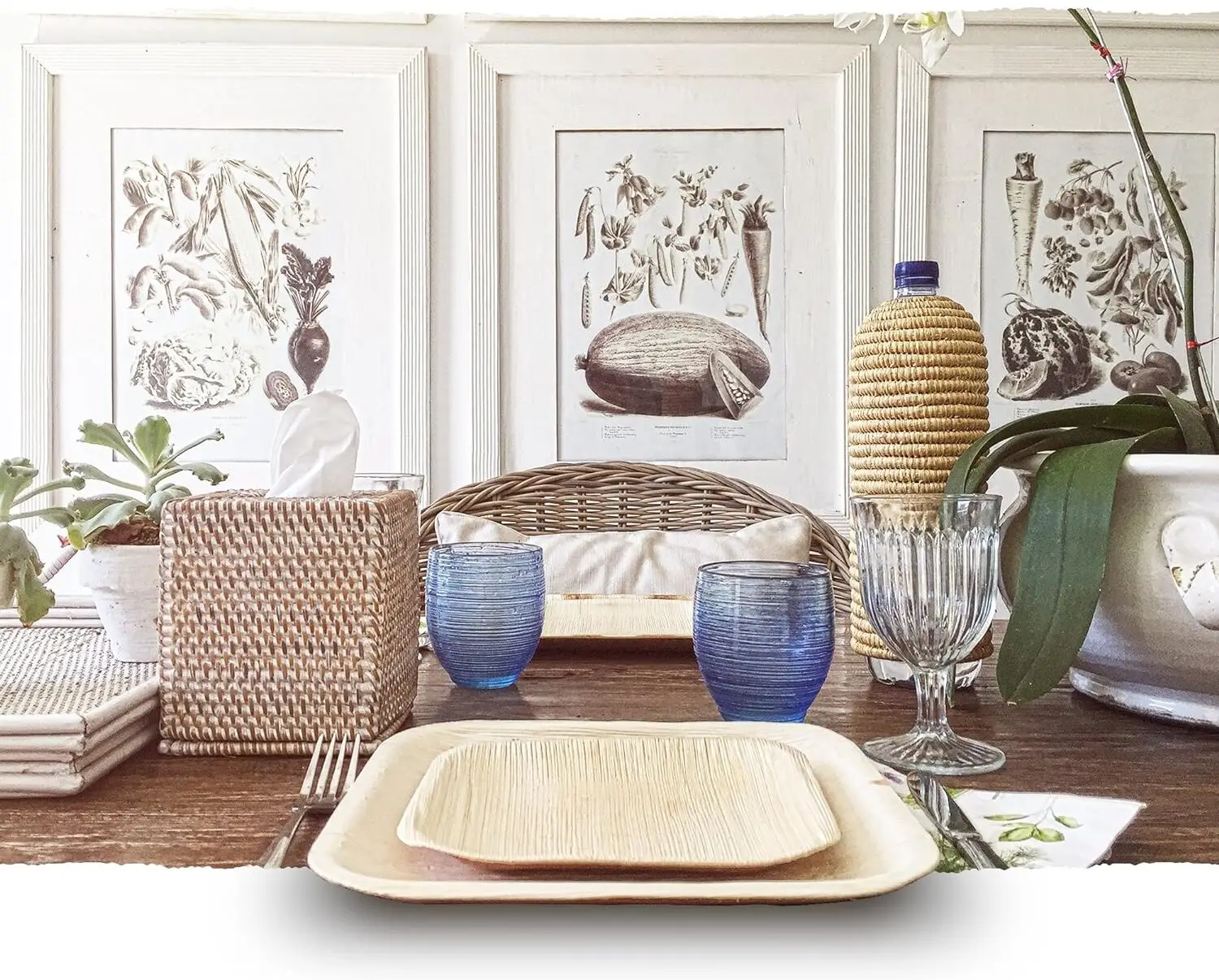 Best Prices Disposable 7 Inch Areca Palm Leaf Plate 100% Natural Party and Wedding Flatware Plates Biodegradable Micro Safe