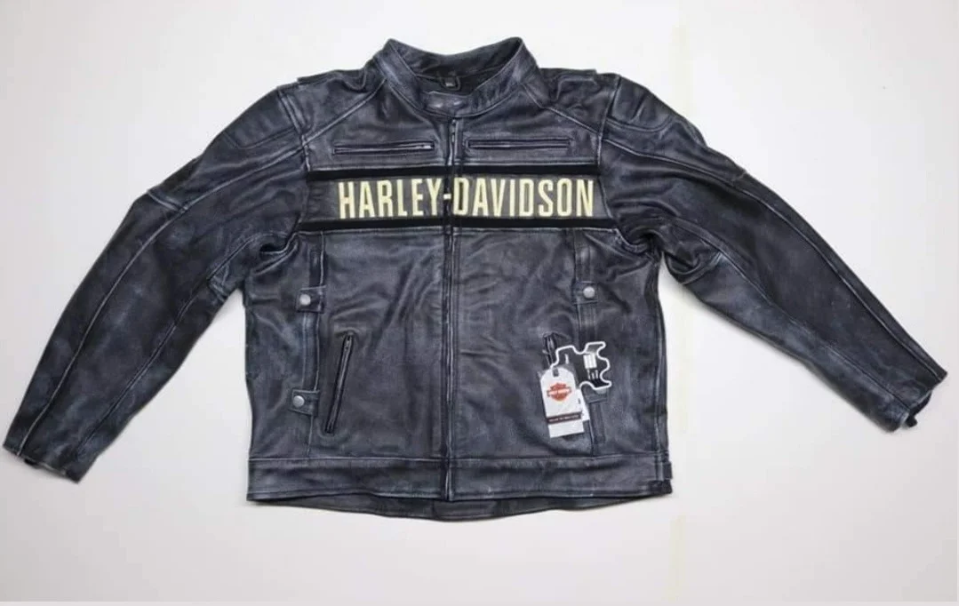 Мужская зимняя куртка из натуральной кожи, американский Мотоцикл, куртка для мотогонок Harley Davidson