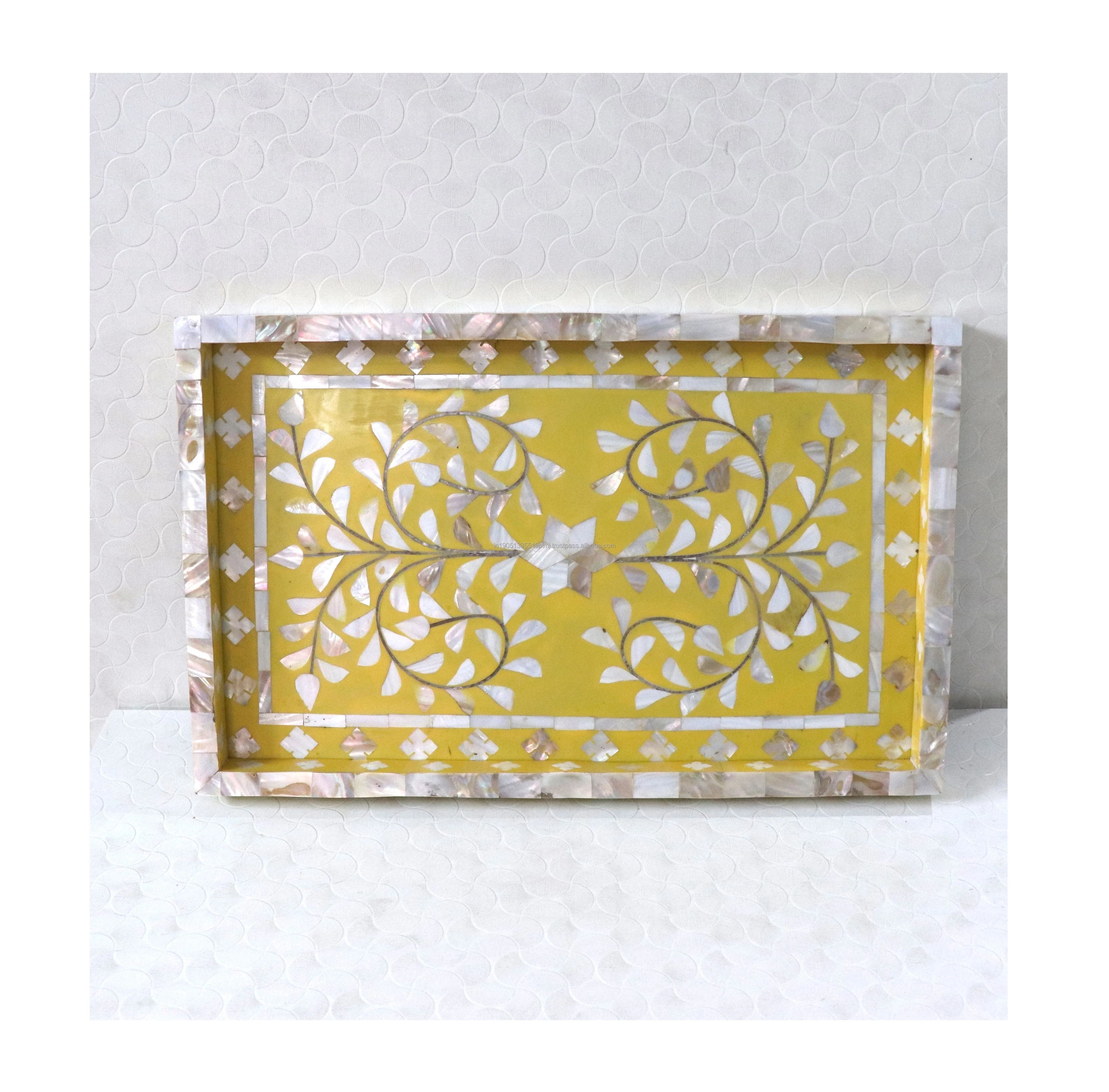 Hot 2024 best Quality Bone Inlay Tray With Mother of Pearl Inlay Work Kitchen Living Room Serving Tray Homes & Restaurant Plater