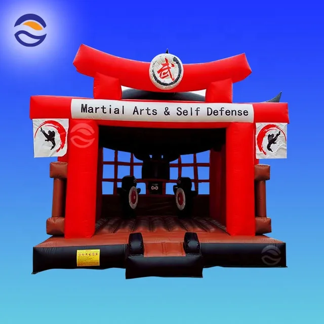 Kongfu Ninja Warrior Inflatable Castle Bounce House Jumping Castles Roof