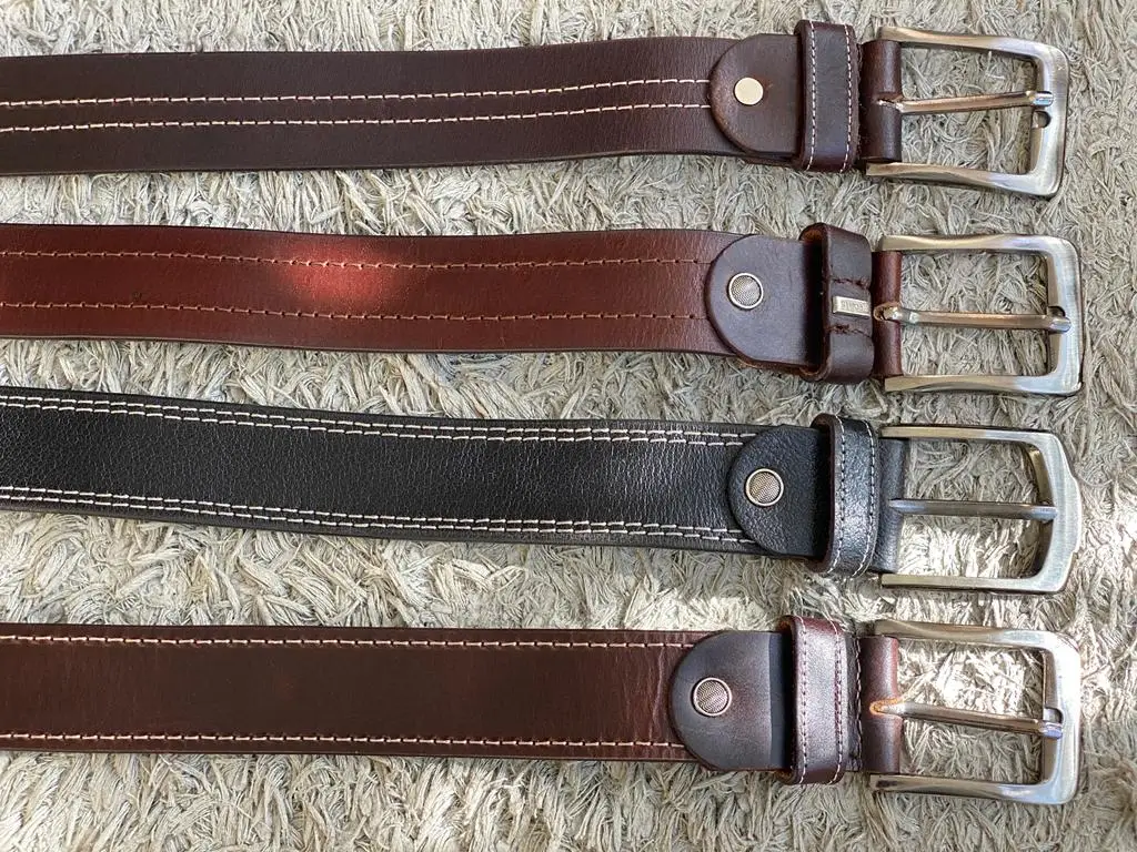 Fashionable Genuine Leather Stylish Durable Buckled Belt Perfect High Quality Belt Unisex Leather Belts