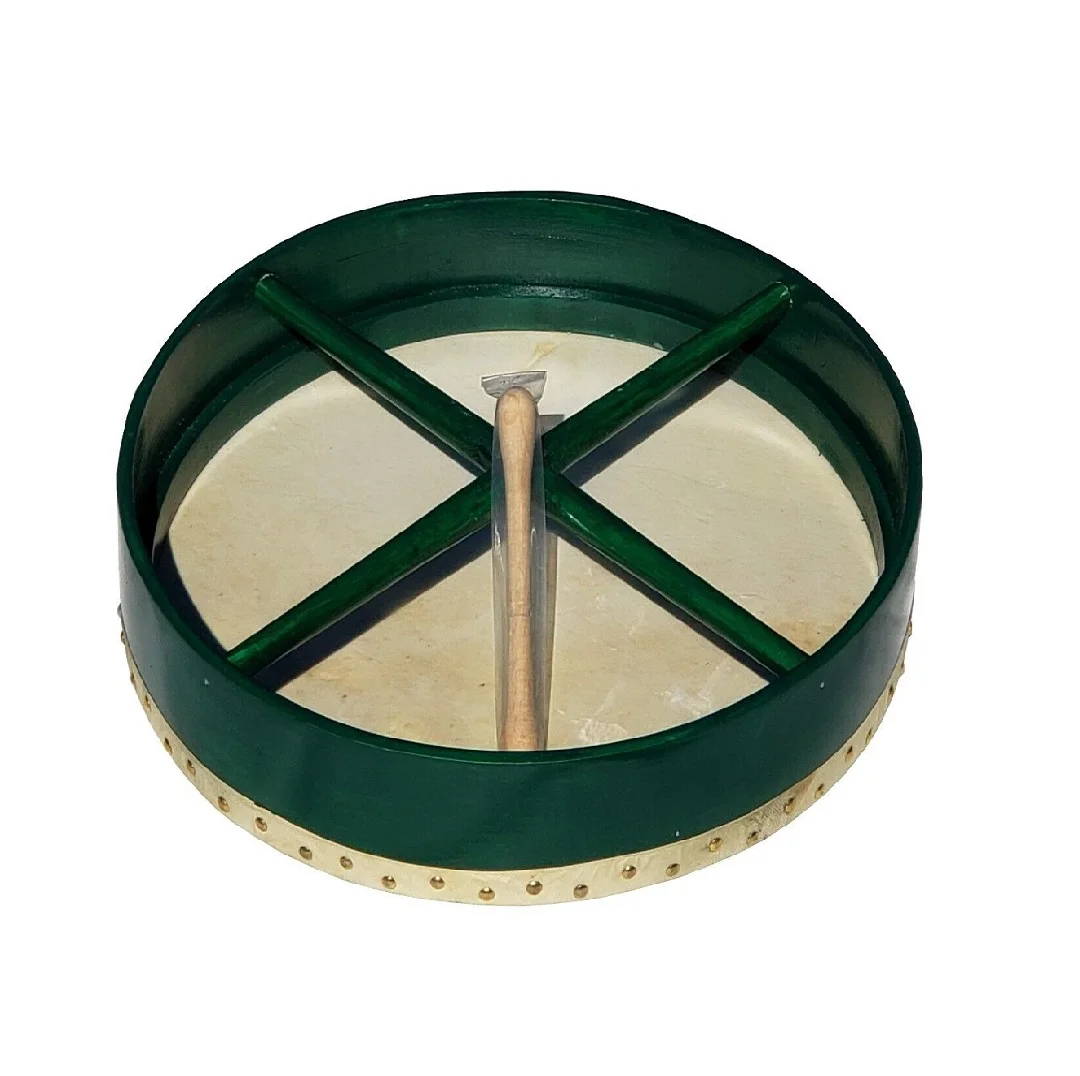 Dark Green Rosewood Irish Bodhran 18 Inch Drums + 1 Tipper