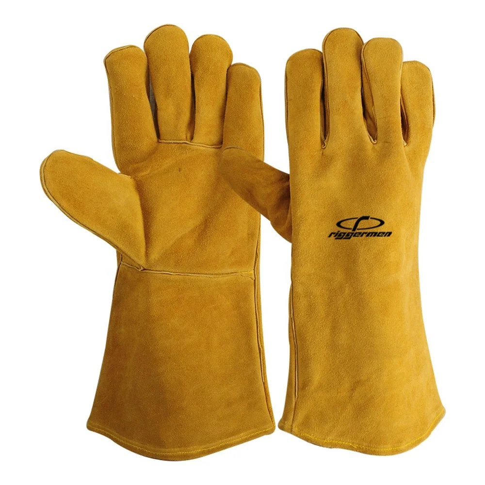 Welding Gloves Safety Gloves Motivex Long Calf Leather Heavy Duty Welding Anti-slip Fireproof Weld Work Glove